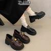 Muffin Platform Heightening Loafers Women's Shoes 2025 Spring New British Style Small Leather Shoes Genuine Leather Mary Jane Shoes