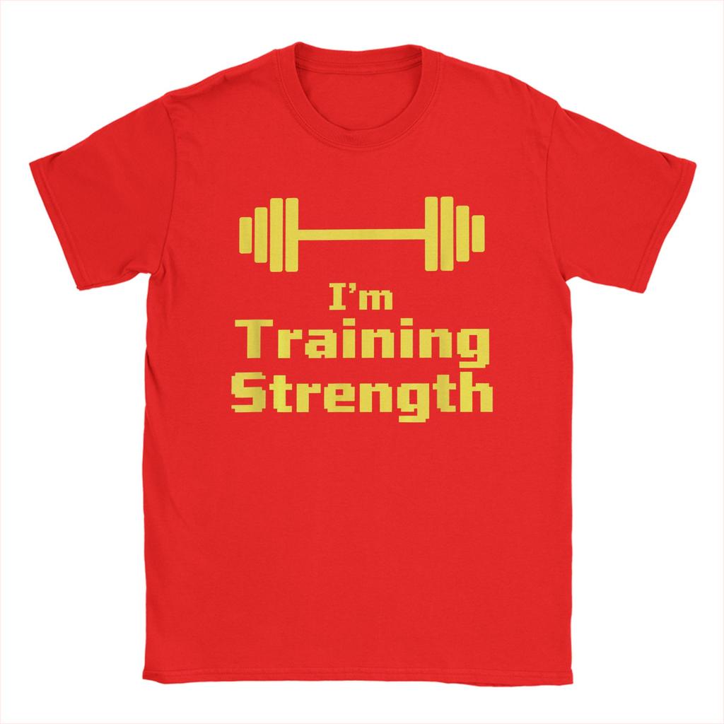 Im Training Strength Barbell Fitness Weightlifting Wellness T Shirt Summer Pure Cotton T Shirts For Couple Popular Tshirt