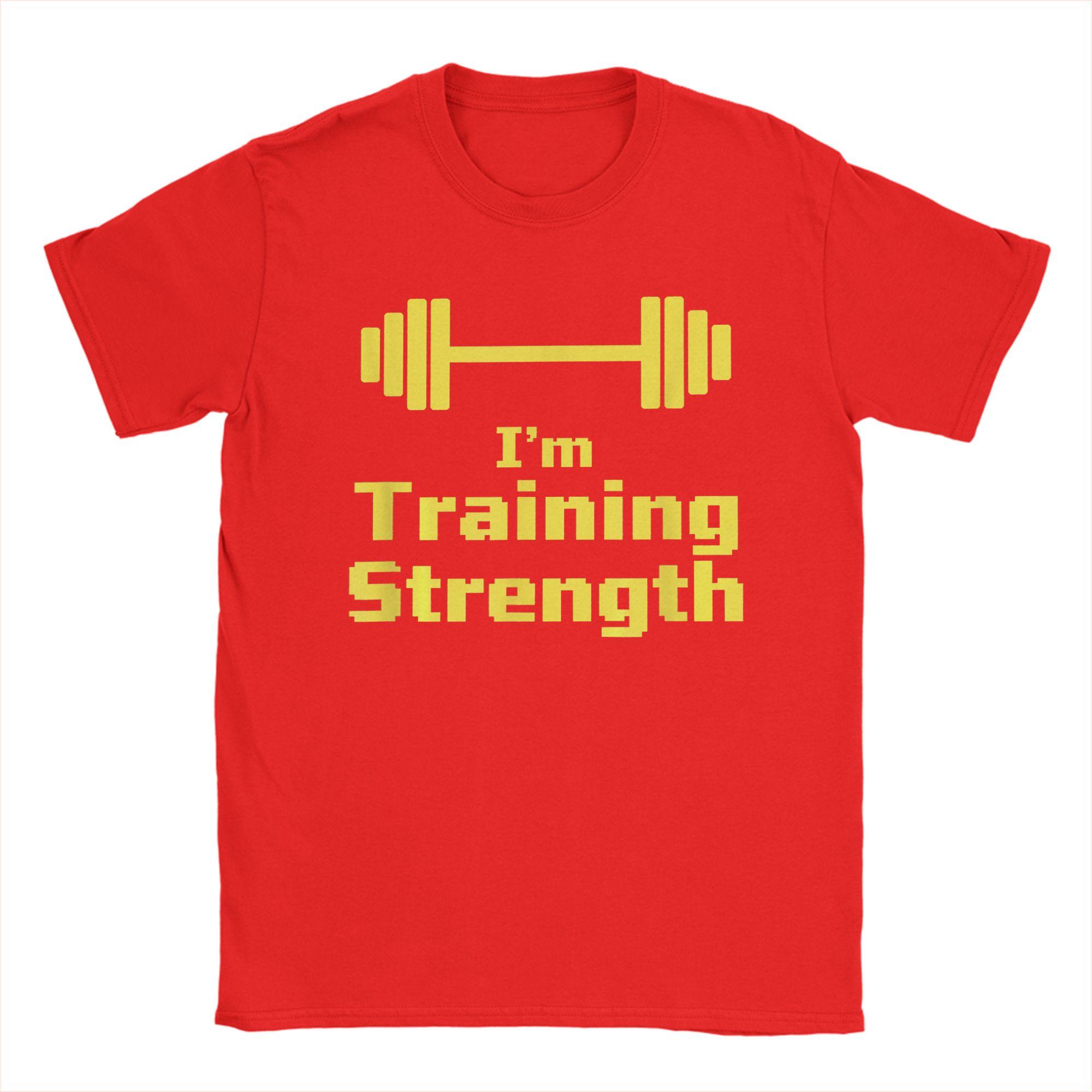 

Im Training Strength Barbell Fitness Weightlifting Wellness T Shirt Summer Pure Cotton T Shirts For Couple Popular Tshirt S