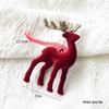 NUCHI Christmas Decoration: Red Flocked Reindeer Bell Ornament for Tree