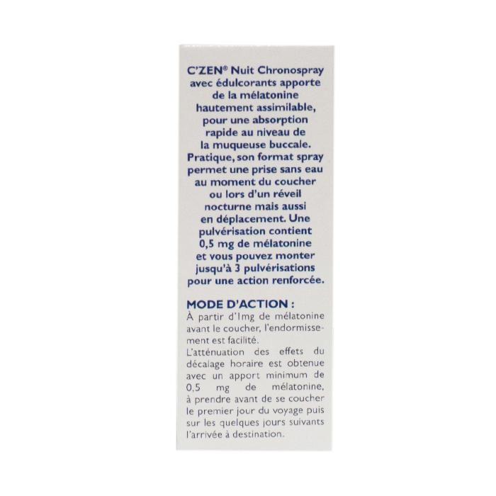 Bausch Lomb C#039;zen Nuit Mélatonine 1,5mg et Huiles Essentielles Spray Buccal 20ml