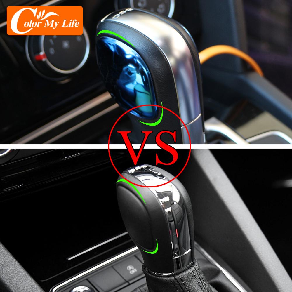 DSG gałka zmiany biegów do samochodu pokrywa panelu naklejki dla VW Volkswagen Jetta Polo Golf MK4 MK5 MK6 MK7 Passat B5 B6 B7 B8 R