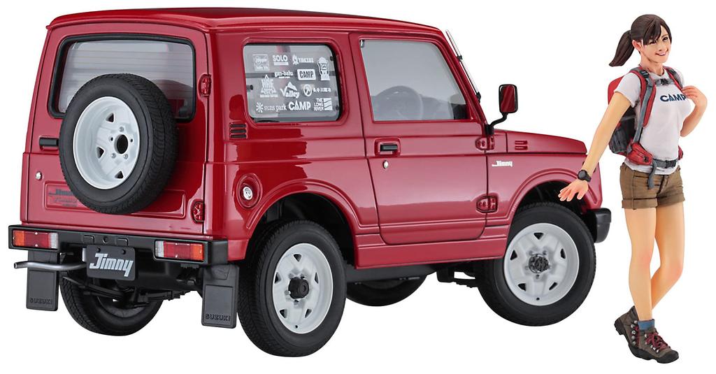 Hasegawa Suzuki Jimny Girls Figure Plastic Model Kit SP501 1/24 w/Camp