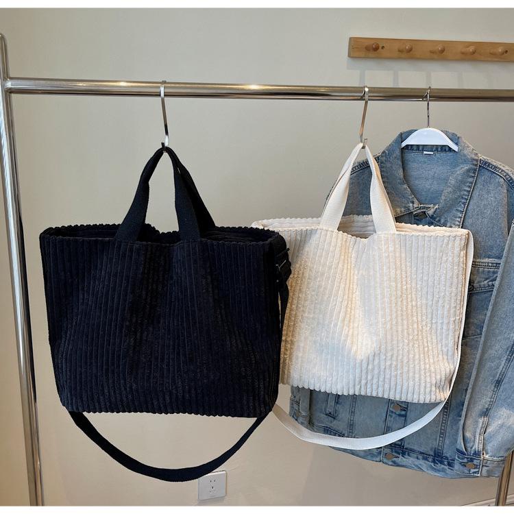 Women's Large Capacity Corduroy Tote - Simple Commuter & Crossbody Bag