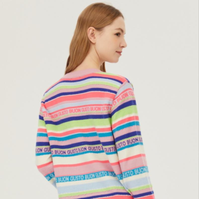 Benetton Lettering Color Stripe Knit Bakp06411