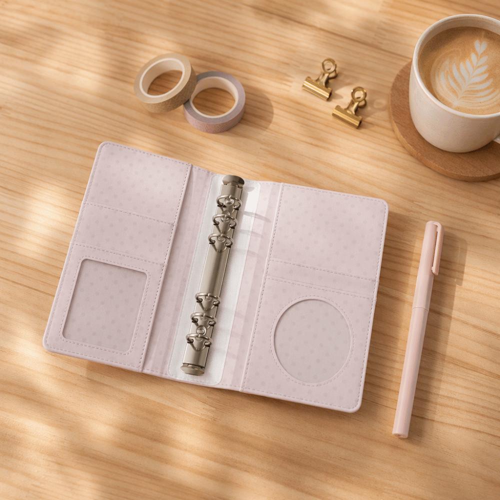 Pink A6 Loose Leaf Notebook Polka Dot Agenda Planner Kawaii Journal Notebook  School