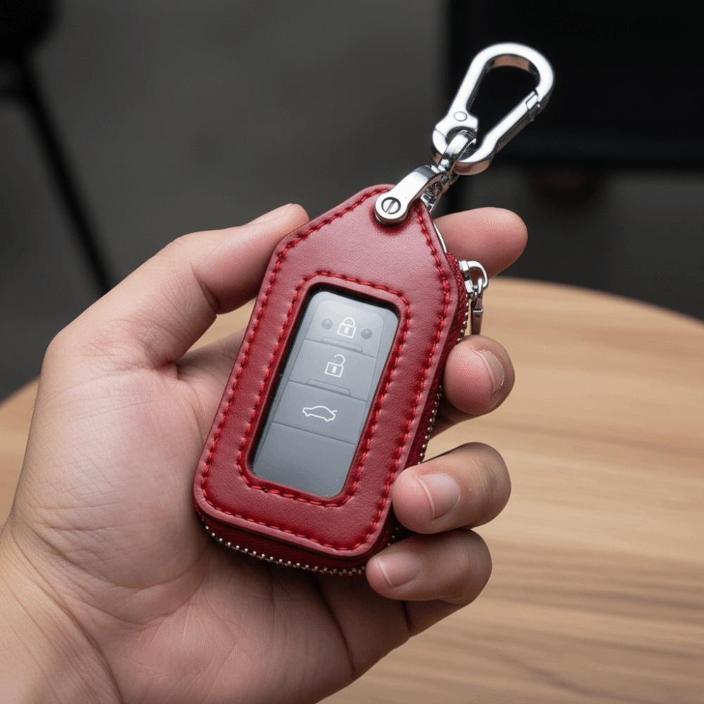 Zipper Purse Car Key Holder PU Leather Key Bag Case Fashion Key Protection Case  Housekeeper Cover
