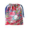 Small Planet Sanrio Ribbon Drawstring Bag Hello Kitty Sticker Mix
