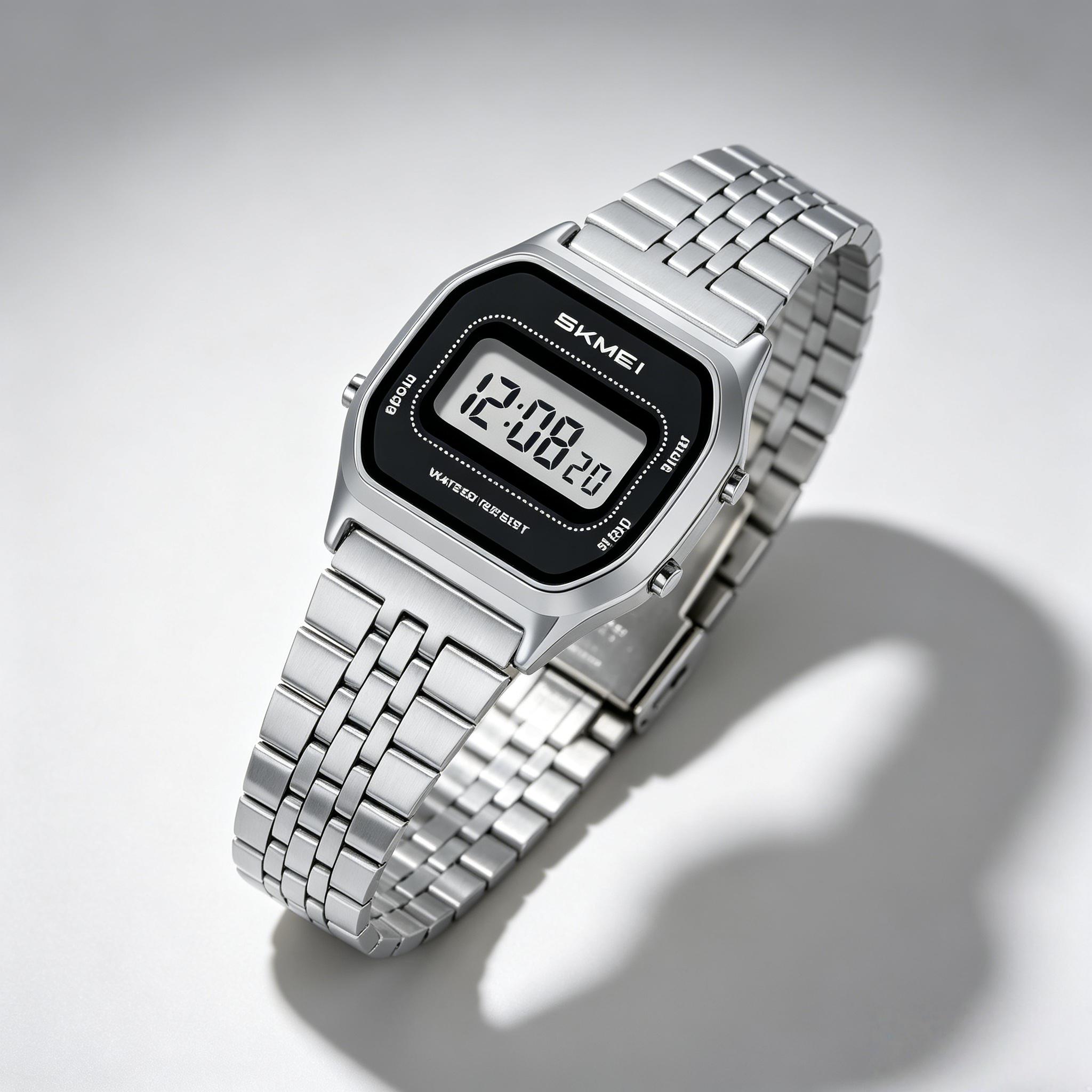 Women s Digital Watch SKMEI Rose Gold 30M Waterproof Retro 2651 серебряный