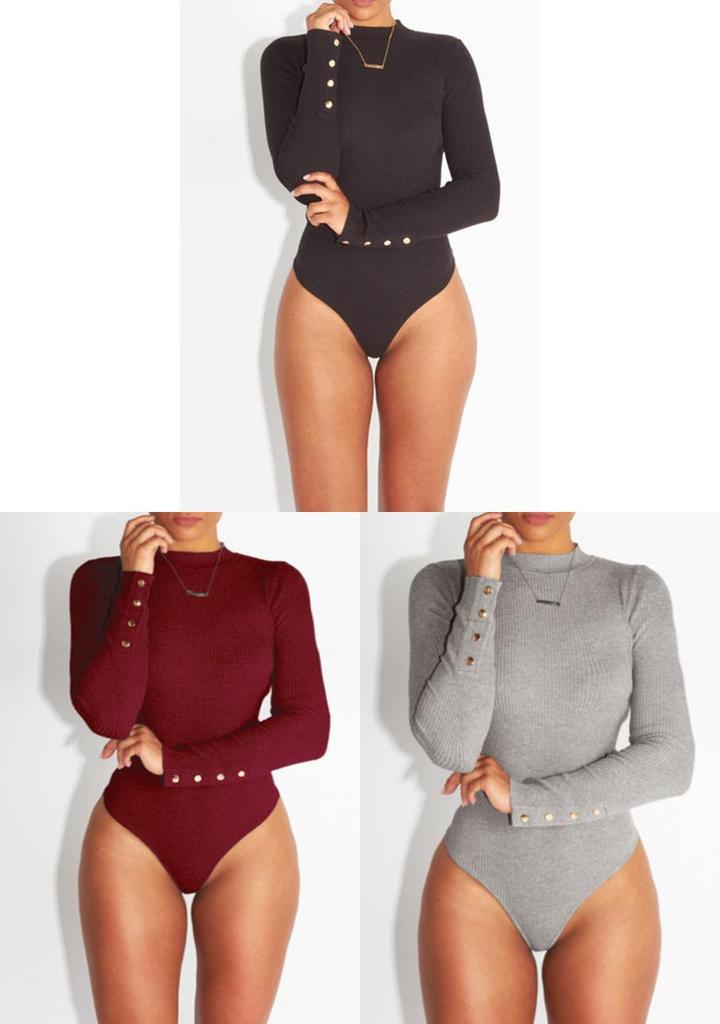 Premium Quality Long Sleeve Basic Jersey Bodysuit For Effortless Versatility