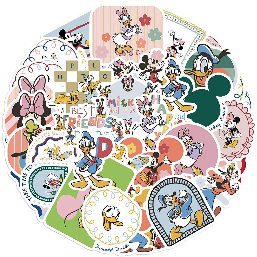 10 30 50Pcs Cute Funny Disney Mickey Mouse Donald Duck Stickers Diy Skateboard Phone Luggage Bike Cartoon Decoration Sticker Toy