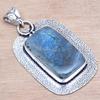 Pendant Blue Fire Labradorite Gemstone Mother's Day Gift Silver Jewelry 2"