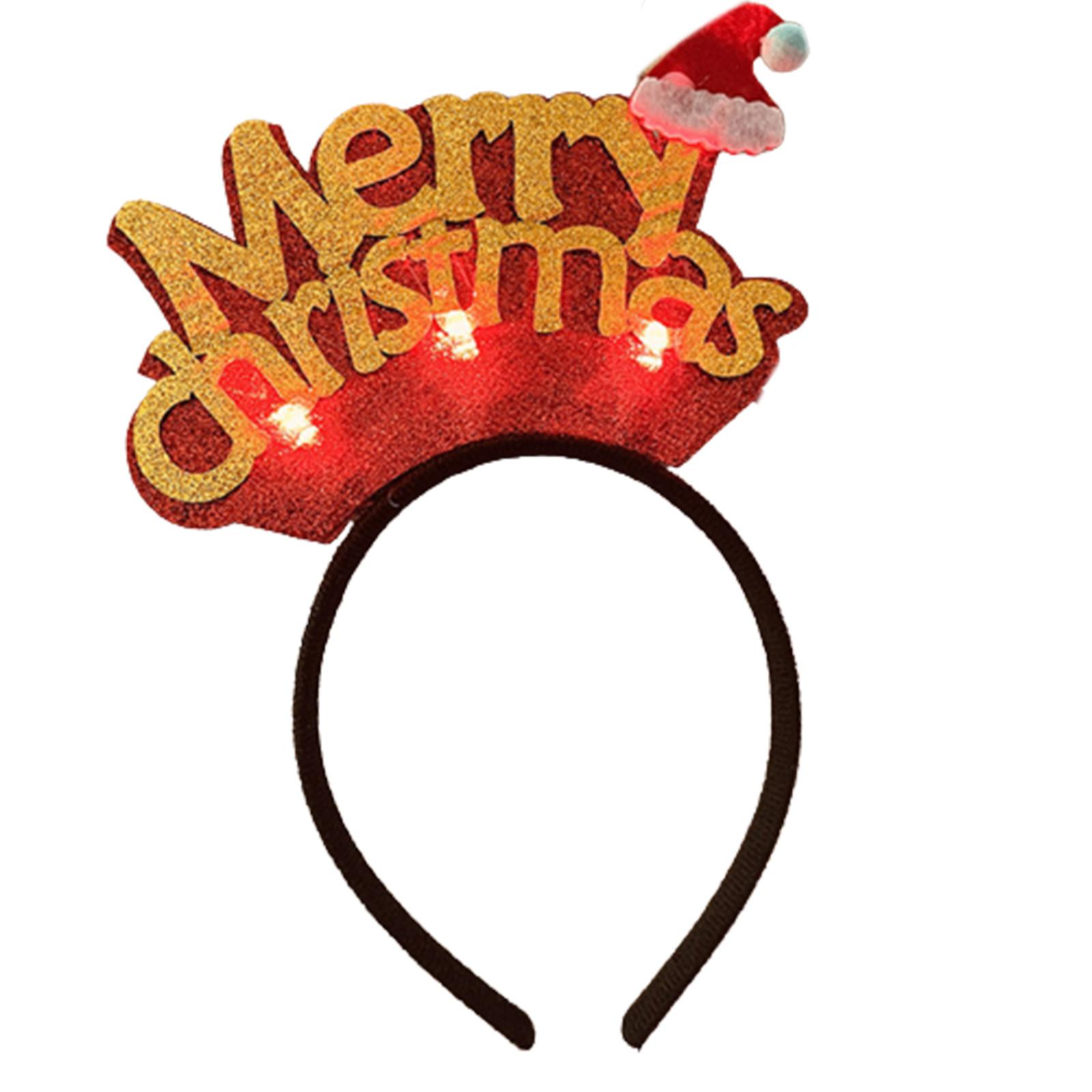 

Светящийся рождественский ободок для волос 2024 Ободок для волос на канун Нового года для взрослых детей Светодиодный сверкающий обруч для волос Реквизит для фестивальной вечеринки AA