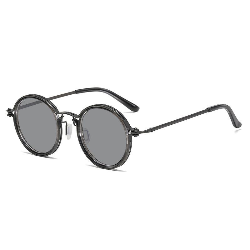 Fashion New Metal Small Frame Circular Retro Men's Street Photography Glasses Hip Hop UV Protection Sunglasses