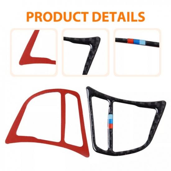 Carbon Fiber Steering Wheel Button Frame Trim Cover For BMW 3 Series F30 2013-18