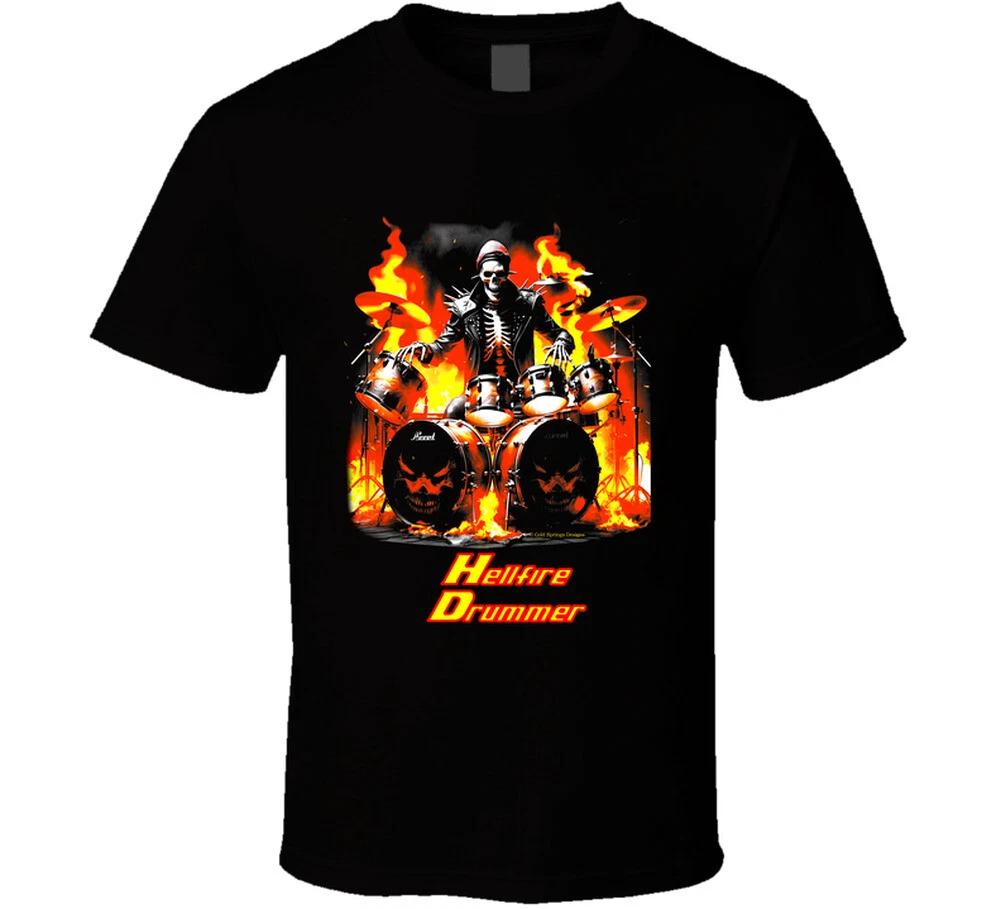 Hellfire Drummer Ghost Drummer Drum Rock Percussion Gift T Shirt 3XL