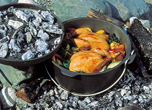 Captain Stag (CAPTAIN STAG) UG-3045 Cast Iron Dutch Oven, 20cm, No Seasoning Required, Perfect for Camping and Barbecuing