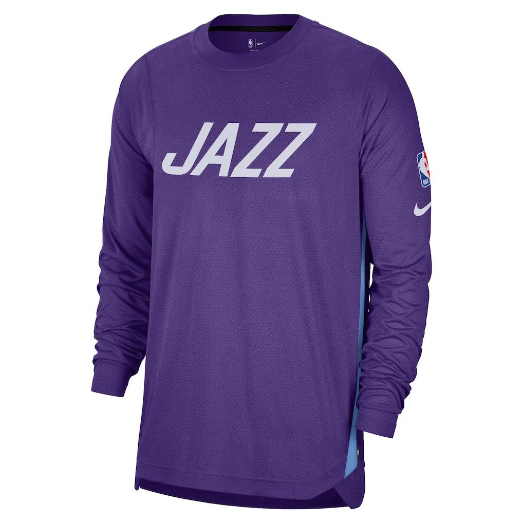 

Nike NBA Utah Jazz 2024/25 Season City Edition Pre-Game Long Sleeve Basketball Shirt Men tops FZ0116-504 L