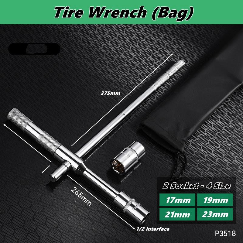 Universal Extended Lug Telescopic Tire Wrench Adjustable Wheel Nut CR-V Steel Wrench with Standard Sockets(17mm 19mm 21mm 23mm) Type A
