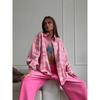 Fashion Wind New Arrival Retro Plaid Shirt Loose Pink Shirt Coat Loose Checked Shirt