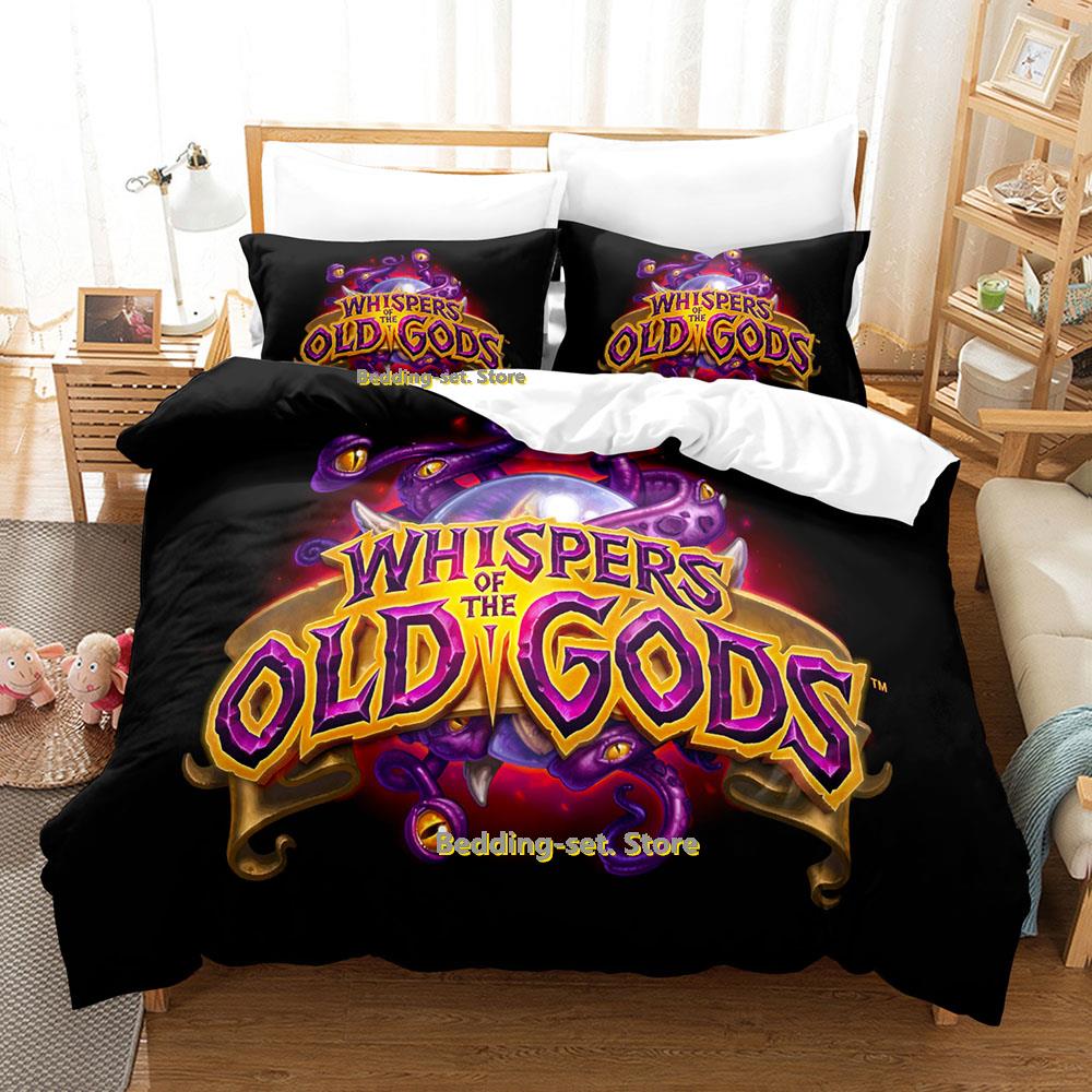 2023 Game Hearthstone Heroes Of Warcraft Bedding Set Cartoon Anime three-piece Set Teenager Bedroom Duvetcover Sets