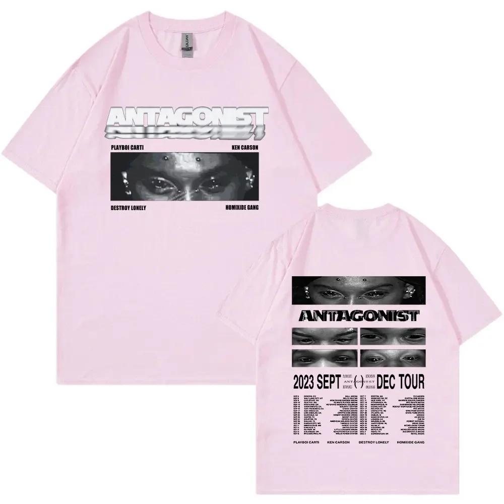 Rapper Playboi Carti Antagonist Tour Tshirt 2023 Concert Fans T Shirt Unisexs Fashion Hip Hop Short Sleeve Oversized Tshirts Bla