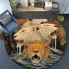 Lions Round Area Rug,Carpet Rug for Living Room Bedroom Sofa Playroom Decor,Non-slip Floor Mat