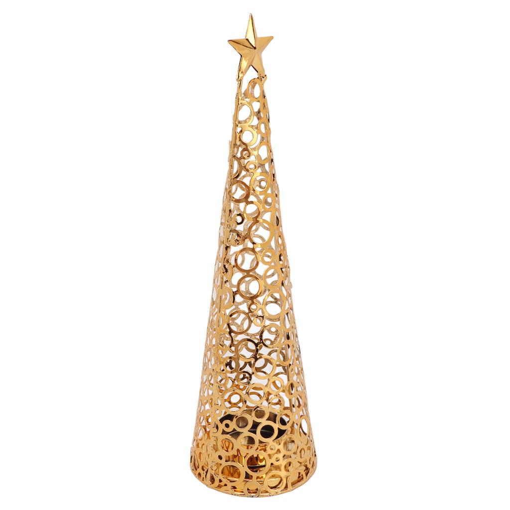 Christmas Tree Shaped Candle Holder Metal Scented Candle Stand Tealight Holder Home Tabletop Decoration for Holiday Party