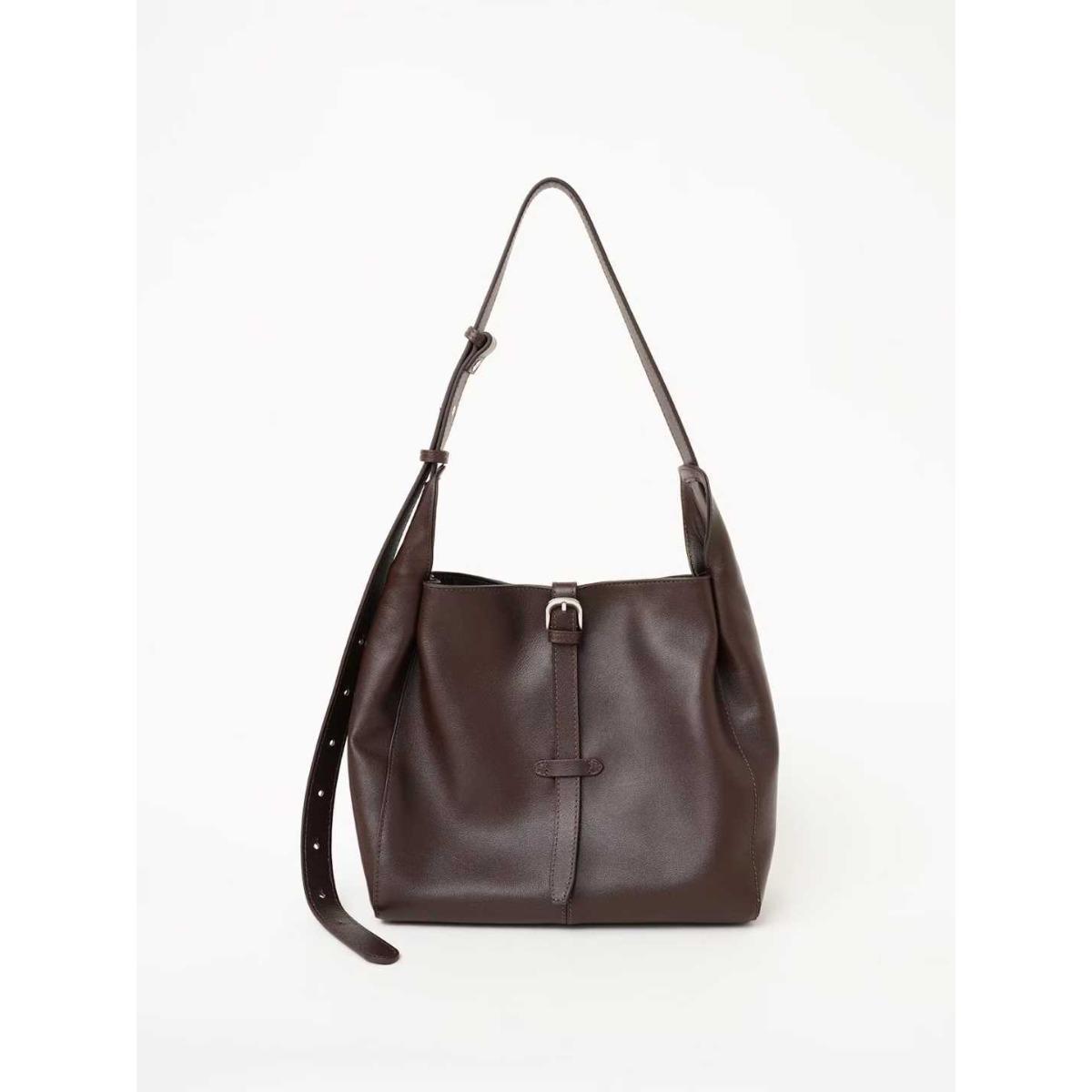

The first layer of cowhide shoulder bag, genuine leather women s bag, tote bag, large capacity 2025 new commuter versatile women s bag wholesale 26CM коричневий