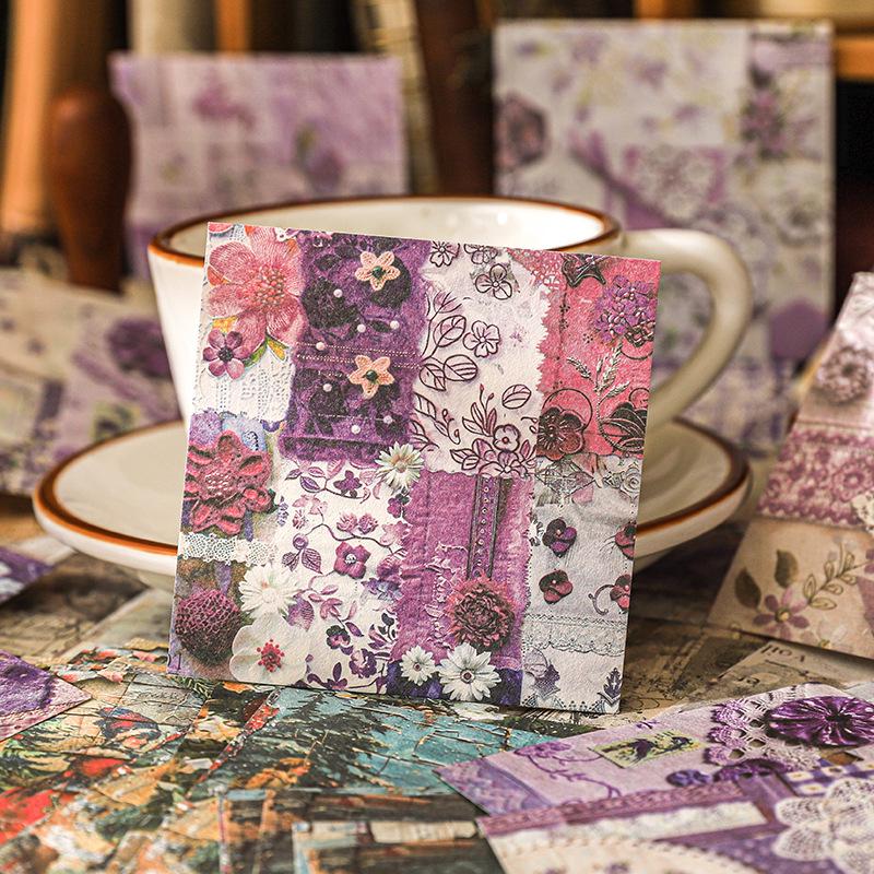 Retro Collage Paper Series: 6 Styles, 45 Tearable Lightweight Sheets