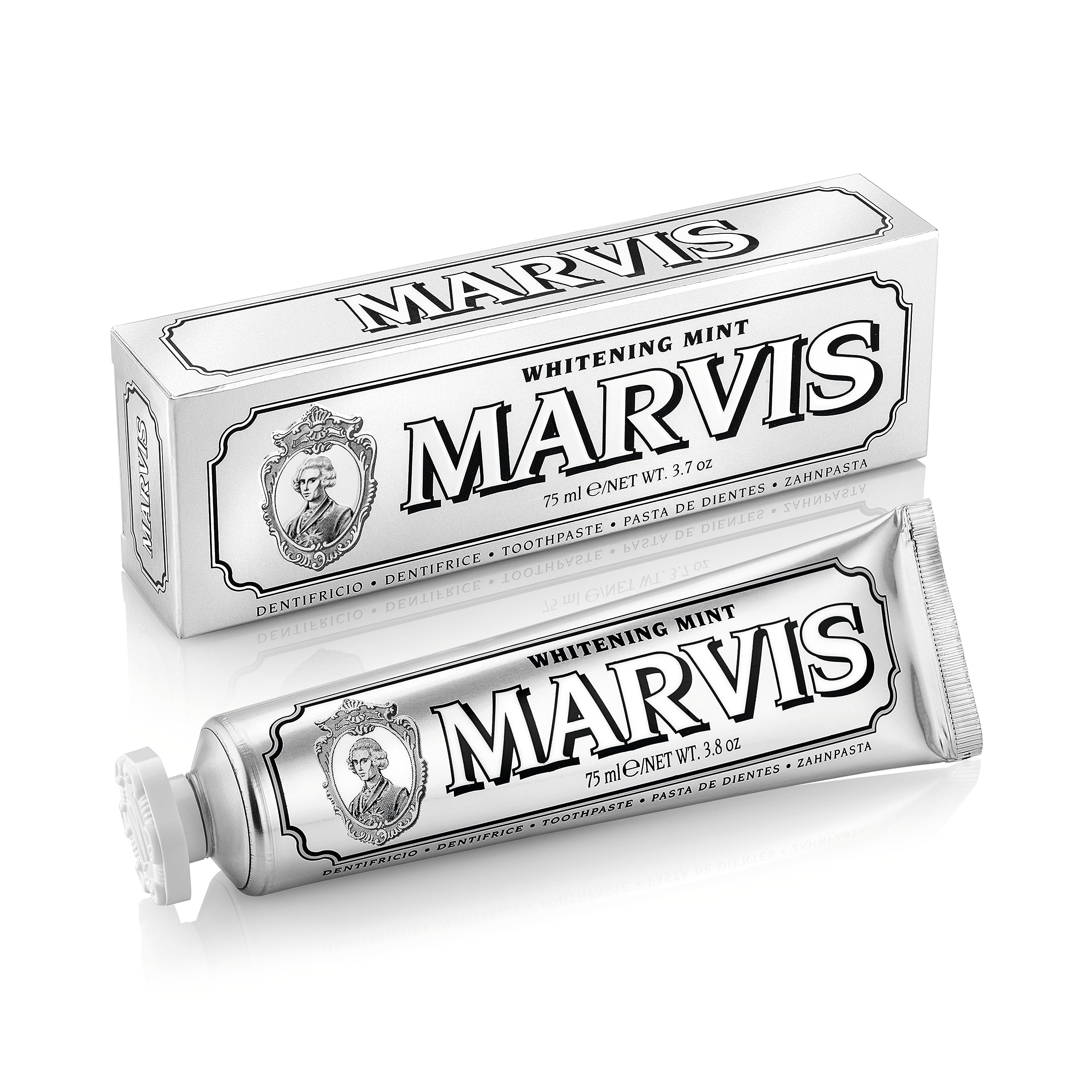 MARVIS White & Mint Toothpaste, Refreshing Mint Flavor, Oral Care, Made in Italy, 75ml