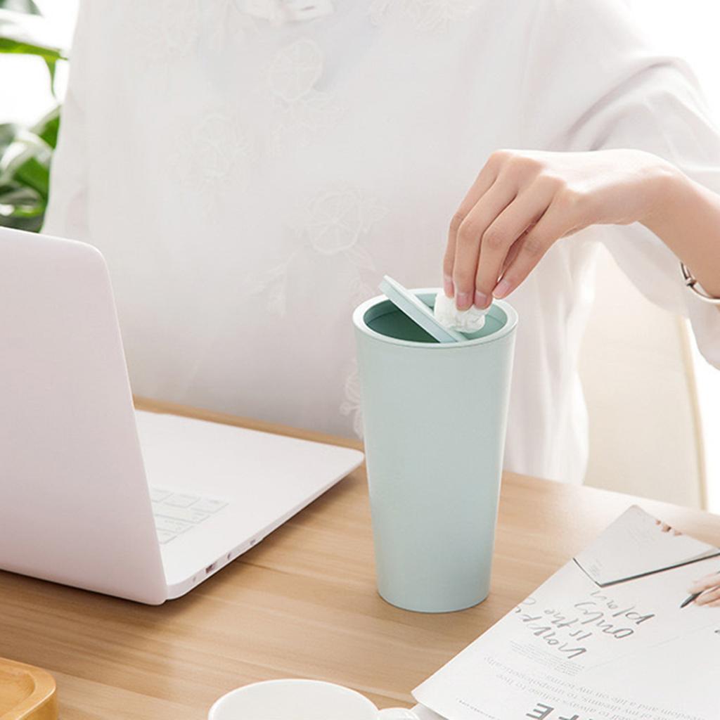 Mini Bureau Afvalbak Kleine Prullenbak met Deksel Slaapkamer Afvalbak Vuilnisbak Schone Werkplek Opbergdoos Huis Bureau Afvalbak