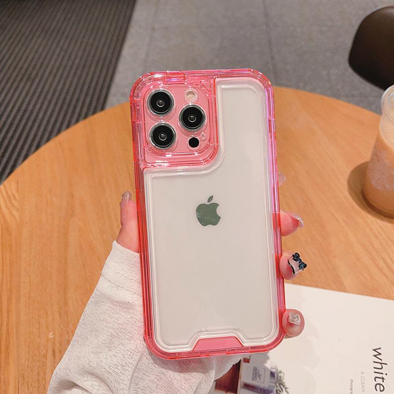Mobile Phone Case for IPhone15 Series Colorful Frame Transparent Three-in-One Colorful Precision Holes