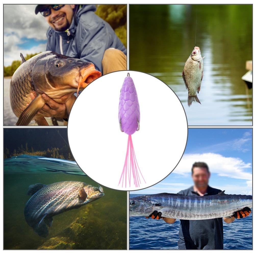 

2PCS 6cm 10g Fishing Lures Frog PVC Frog Lure Artificial Frog Fishing Lure Bass Fishing фиолетовый