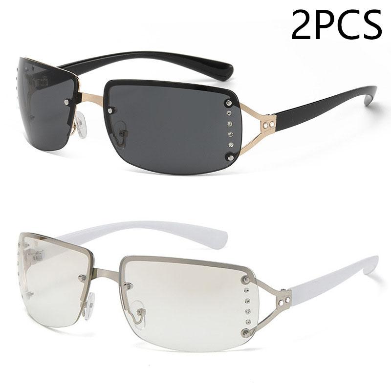 French Retro Large Frame Middle Face Mask Sunglasses Female Instagram Niche Network Red Street Po Y2k New Sunglasses