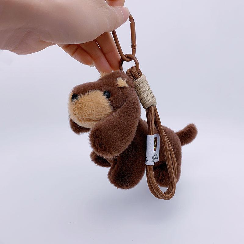 15cm Corea Popular Dibujos Animados Perro Salchicha Llavero Muñeco de Peluche Colgante para Bolso Mini Muñeco Perro Relleno Suave Colgante para Mochila Regalo para Niña Mujer