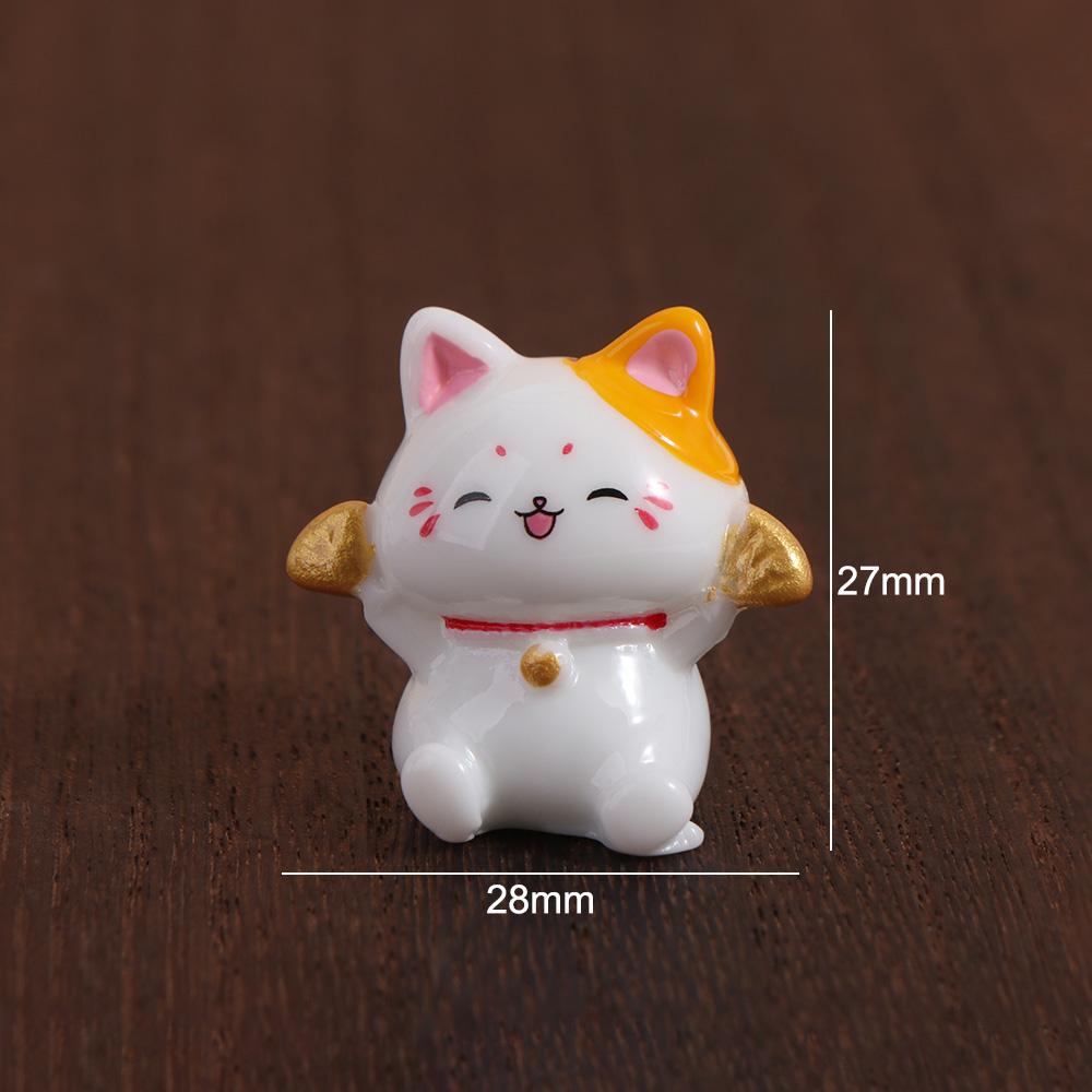 Cute Lucky Cat Car Ornaments Mini Cat Micro Landscape Ornament  Garden Landscape