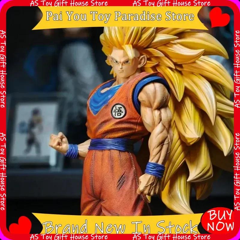 Jt Dragon Ball Ssj3 Goku Action Figure Large Size 54Cm Pvc Exquisite Anime Gk Statue Collectable Model Toy Desktop Deco Gift