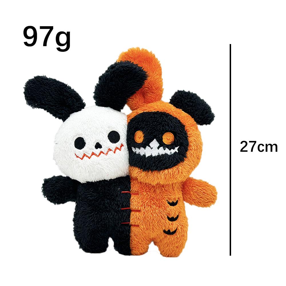 Halloween Plush Toy Double Head Ghost Stuffed Animal Soft Cute Novelty Scary Plushies for Kids Adults Holiday Décor Gift 25cm