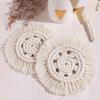 1 Stück/2 Stück-Runder Flechtuntersetzer Quaste Platzset Handgemacht Tassenkissen Rutschfeste Tassenmatte Kaffeeuntersetzer Tischdeko für Restaurantgebrauch
