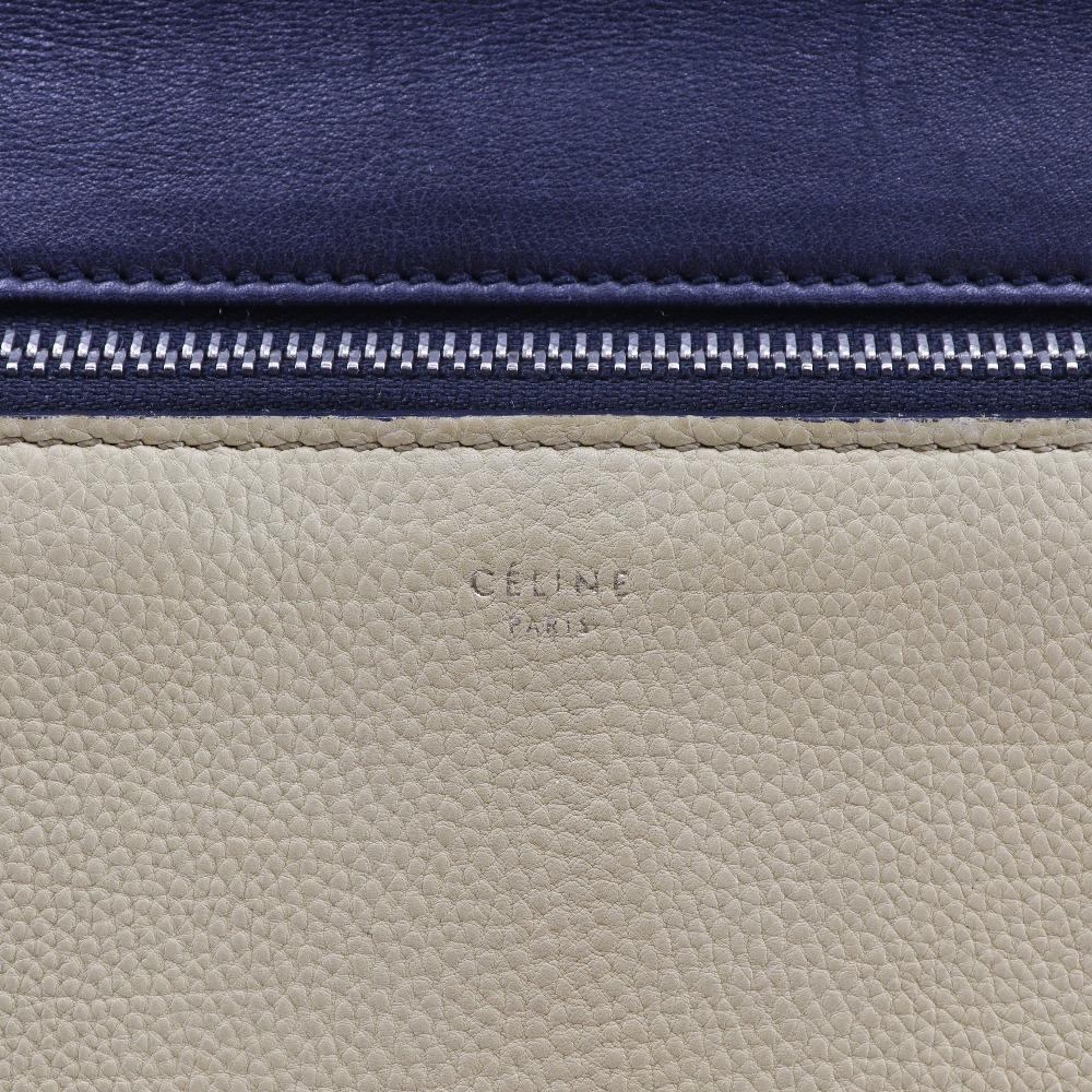 CELINE Edge medium Shoulder Bag Handbag By color Black / beige leather Women Used