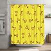 Modern Bathroom Decor Shower Curtain With Trophy Hourglass Print For Home Decoration Yellow Color Printed Waterproof Fabric Size