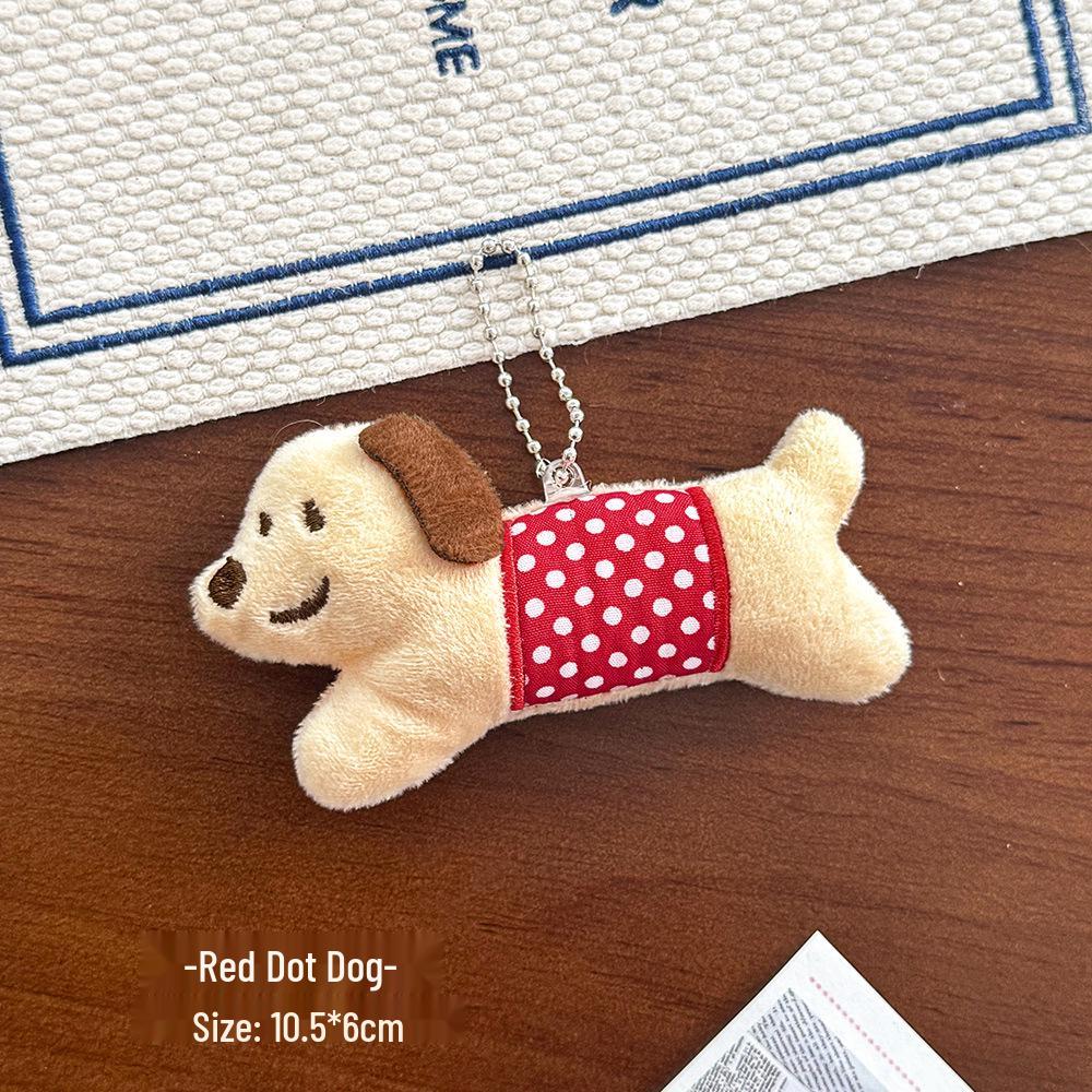 Cute Puppy Plush Keychain Ornament - Cartoon Figure Decoration for Bags or Gifts