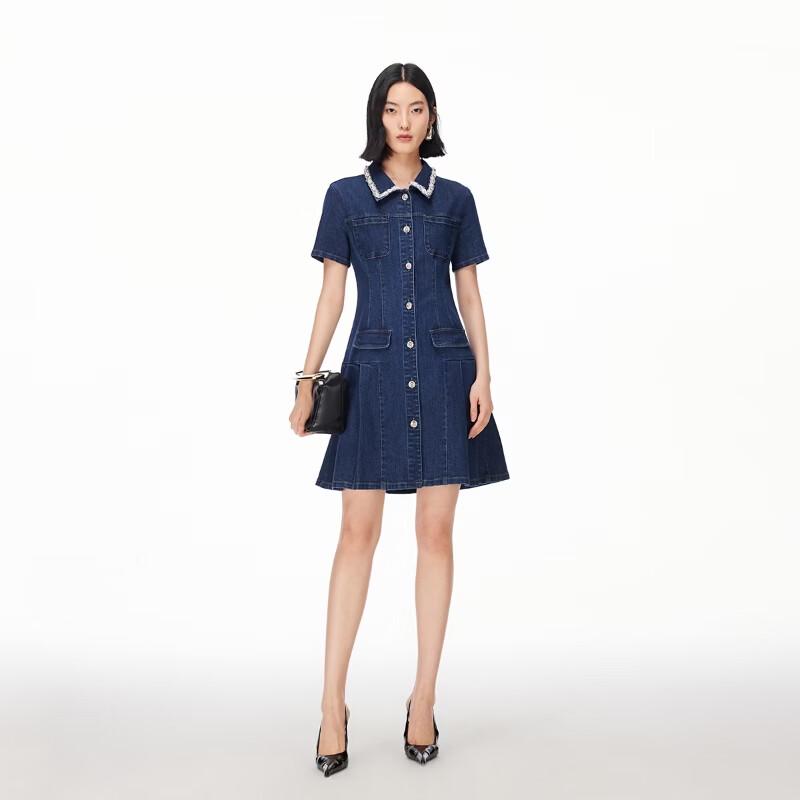 VEROMODA Women's Sleeveless A-Line Denim Mini Dress