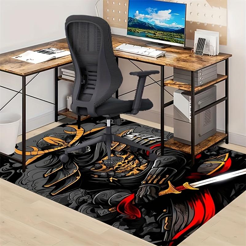 Retro Samurai Pattern Print Rug - Durable Stylish Mat for Desk Coffee Table Hallway, Japanese Themed Home Decor