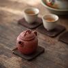 Hand Sewn Tea Cup Heat Insulation Pad Tie Dye Grass Wood Mat for Zen Theme Tea Ceremony Dining Table