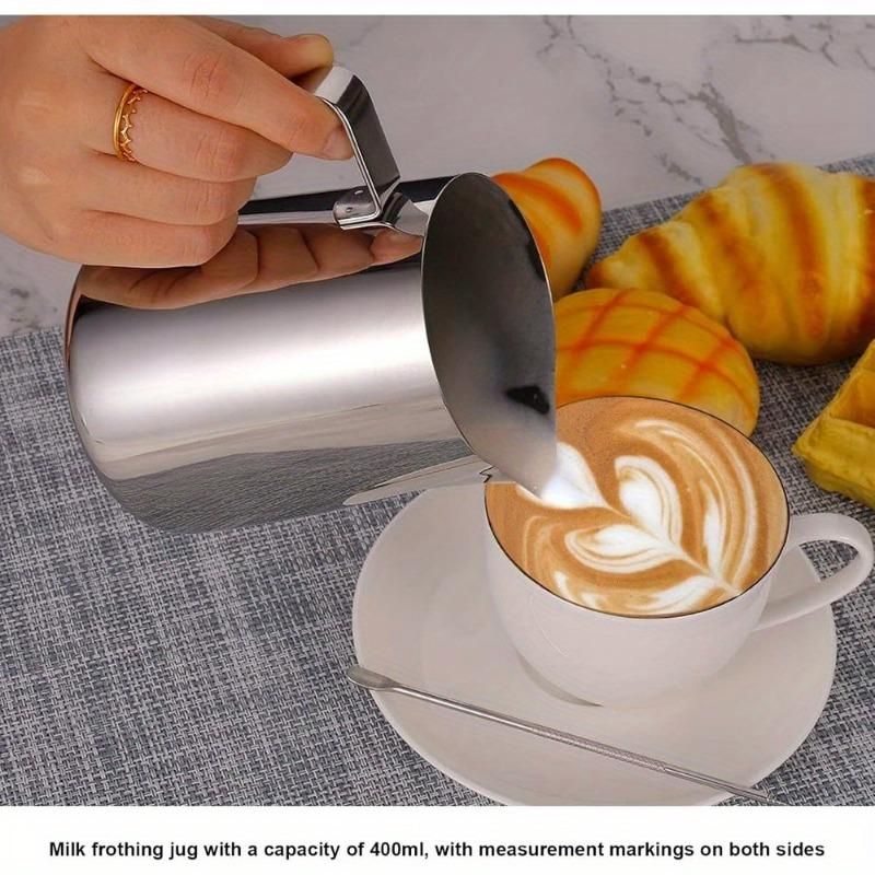 Milk Frothing Pitcher with Measurement Scale 350ml/500ml Coffee Latte Art Jug Creamer Cup for Espresso Cappuccino Barista Tools
