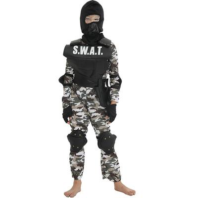 Kids Boys SWAT Team Halloweenský kostým Dětská maskovací armádní kombinéza Policejní kostým