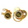 High-End Gold Diamond Baby Pacifier with Cartoon Crown and Chain Clip