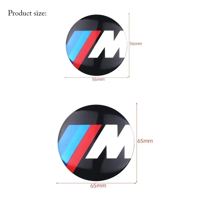 2026 Hot 4Pcs 56mm 65mm Car M Logo Style Hub Center Cover Sticker Accessories For BMW M Power M3 M4 M5 X3 X5 E34 E65 E39 E60 G80 G82 G83 E6